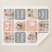 Dog Memorial Pet Loss Modern Colour Photo Collage Sherpa Deken (Voorkant (horizontaal))
