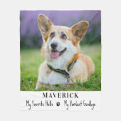Dog Memorial Pet Loss Modern Foto gepersonaliseerd Fleece Deken (Voorkant)