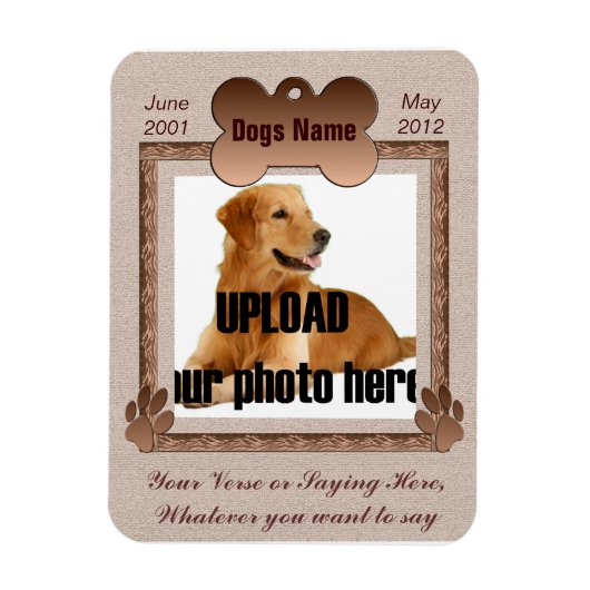 Dog Memorial - Pet Memorial Brown Tones Magneet (Verticaal)