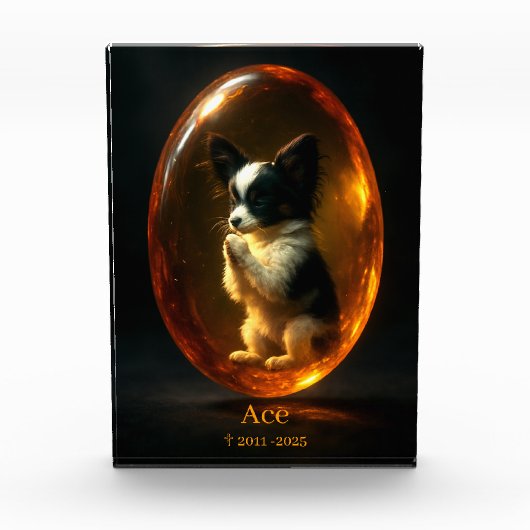 Dog Memorial Photo Block - Papillon  Fotoblokken (Voorkant)