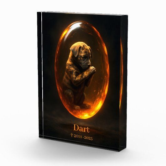 Dog Memorial Photo Block - Tennessee Brindle Fotoblokken (Rechts)