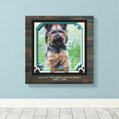 Dog Memorial PHOTO Canvas Paw Print on Our Height (Insitu (Houten vloer))