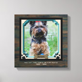Dog Memorial PHOTO Canvas Paw Print on Our Height (Voorkant)