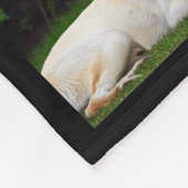Dog Memorial Photo Collage Name Dates Black Fleece Deken (Hoek)