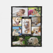 Dog Memorial Photo Collage Name Dates Black Fleece Deken (Voorkant)
