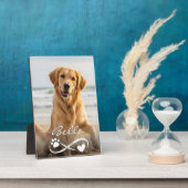 Dog Memorial Photo Paw Heart Infinity Keepsake Fotoplaat (Zijkant)