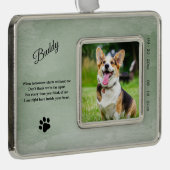 Dog Memorial Photo Quote Verzilverd Omlijst Ornament (Rechts)