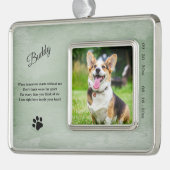 Dog Memorial Photo Quote Verzilverd Omlijst Ornament (Links)