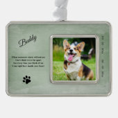 Dog Memorial Photo Quote Verzilverd Omlijst Ornament (Voorkant)