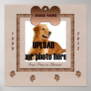 Dog Memorial Print - bruine tafels