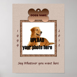Dog Memorial Print - bruine tafels