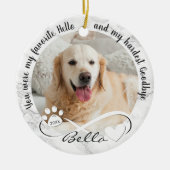 Dog Memorial Quote 2 Foto Pawprint Heart Infinity Keramisch Ornament (Voorkant)