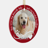 Dog Memorial Quote 2 Foto Pawprint Heart Infinity Keramisch Ornament (Rechts)