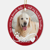Dog Memorial Quote 2 Foto Pawprint Heart Infinity Keramisch Ornament (Links)