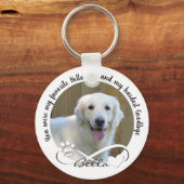Dog Memorial Quote 2 Foto Pawprint Heart Infinity Sleutelhanger (Achterkant)