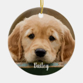 Dog Memorial Rainbow Bridge Aangepaste foto Keramisch Ornament (Voorkant)