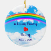 Dog Memorial Rainbow Bridge Aangepaste foto Keramisch Ornament (Achterkant)