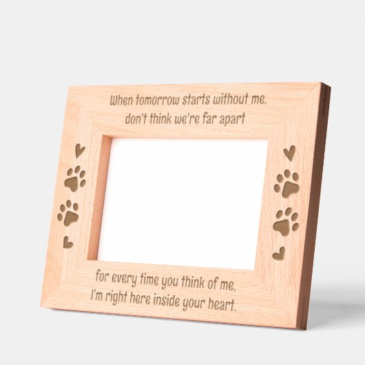 Dog Memorial Remembrance Pet Custom Houten Foto Gegraveerde Lijstjes (Links)