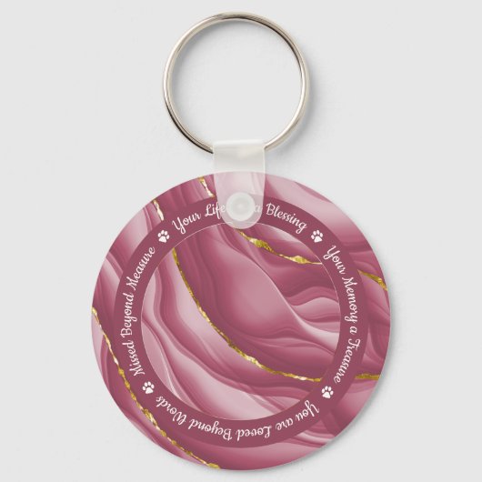 Dog Memorial Roos Gold 2 Persoonlijke foto van Pet Sleutelhanger (Voorkant)