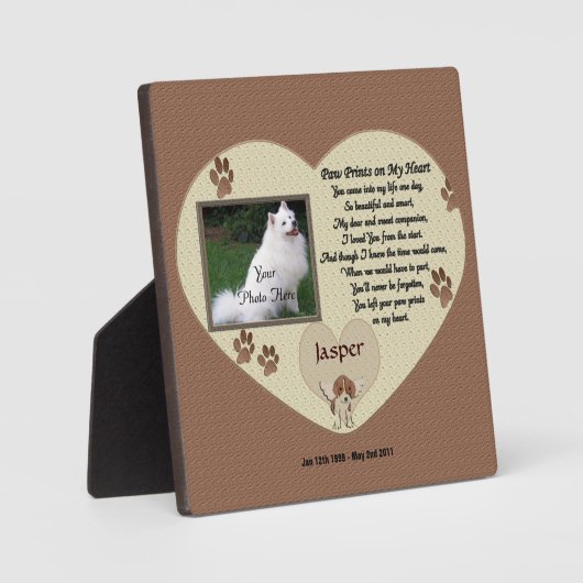 Dog Memorial - schilderafdrukken op mijn hart - be Fotoplaat (Voorkant)