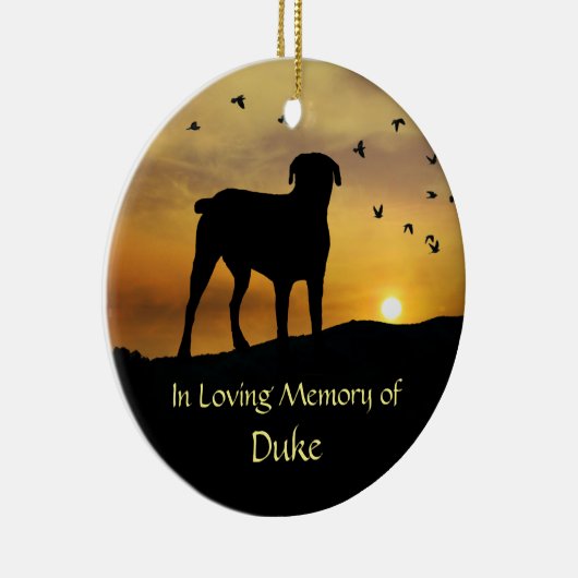 Dog Memorial: Spiritueel gedicht op rug Keramisch Ornament (Rechts)