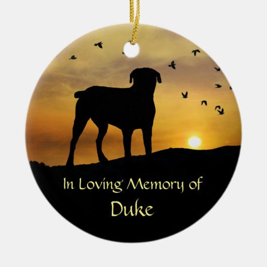 Dog Memorial: Spiritueel gedicht op rug Keramisch Ornament (Voorkant)