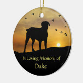 Dog Memorial: Spiritueel gedicht op rug Keramisch Ornament (Links)
