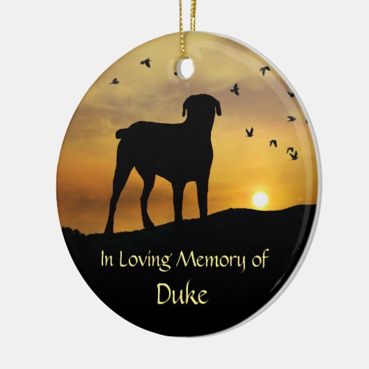 Dog Memorial: Spiritueel gedicht op rug Keramisch Ornament (Links)