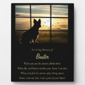 Dog Memorial Spiritueel gedicht Sunset Custom Name Fotoplaat (Voorkant)