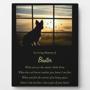 Dog Memorial Spiritueel gedicht Sunset Custom Name Fotoplaat