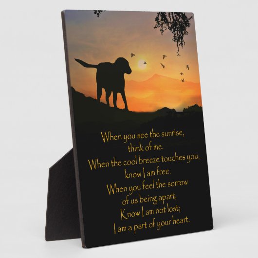 Dog Memorial Spiritueel Poem Fotoplaat (Zijkant)