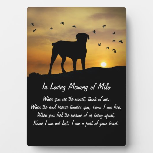 Dog Memorial Spiritueel Poem Fotoplaat (voorkant)
