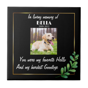 Dog Memorial Stone Loss of Pet Stone Black Tegeltje