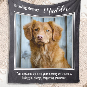 Dog Memorial Sympathy Quote - Pet Loss - Pet Photo Fleece Deken
