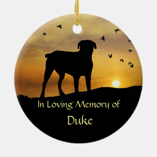 Dog Memorial Tribute Keramisch Ornament (Achterkant)