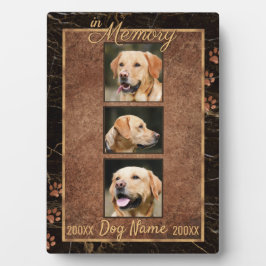 Dog Memory Marble Rustic Gold Keepomwille Fotoplaat