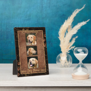 Dog Memory Marble Rustic Gold Keepomwille Fotoplaat