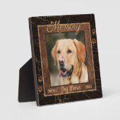 Dog Memory Marble Rustic Gold Square Keepslag Fotoplaat (Voorkant)