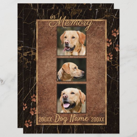 Dog Memory Marble Rustic Keepomwille (Voorkant / Achterkant)