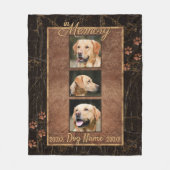 Dog Memory Marble Rustic Memorial Fleece Deken (Voorkant)