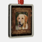 Dog Memory Marble Rustic Memorial Keepslag Metalen Ornament (Rechts)