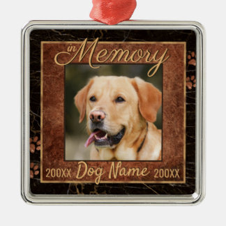 Dog Memory Marble Rustic Memorial Keepslag Metalen Ornament