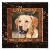 Dog Memory Marble Rustic Square Keepslag Foto Afdruk (Voorkant)