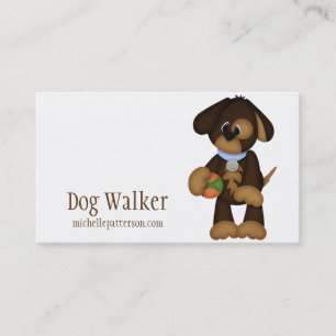 Dog met Ball Dog Walker Pet Sitter Visitekaartjes
