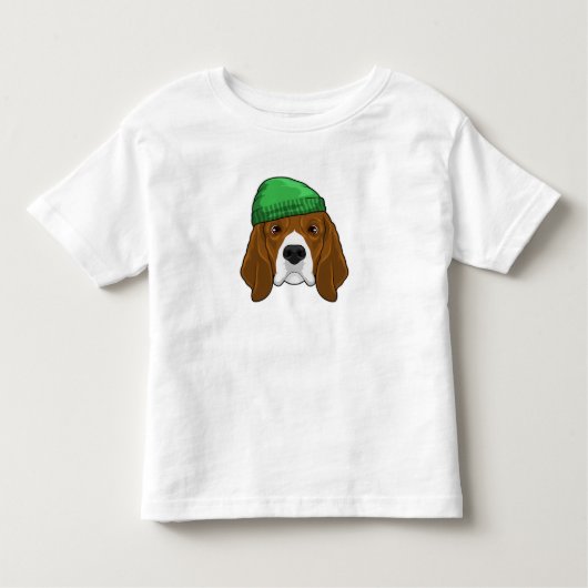 Dog met Beanie Kinder Shirts (Voorkant)