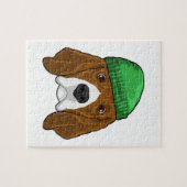 Dog met Beanie Legpuzzel (Horizontaal)