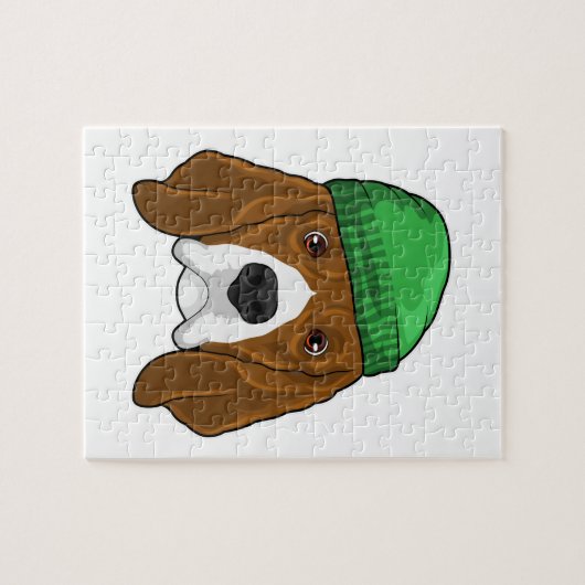 Dog met Beanie Legpuzzel (Horizontaal)