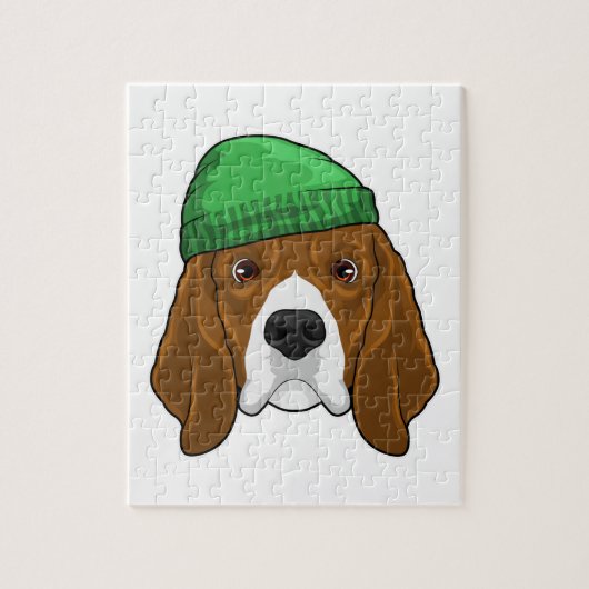 Dog met Beanie Legpuzzel (Verticaal)