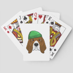 Dog met Beanie Pokerkaarten