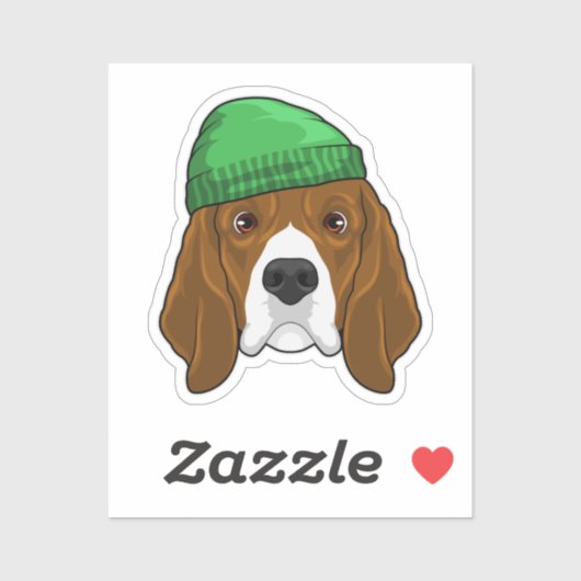 Dog met Beanie Sticker (Vel)